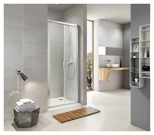 Дверь душевая KollerPool Neon ND90C 90х190 см, распашная, стекло прозрачное