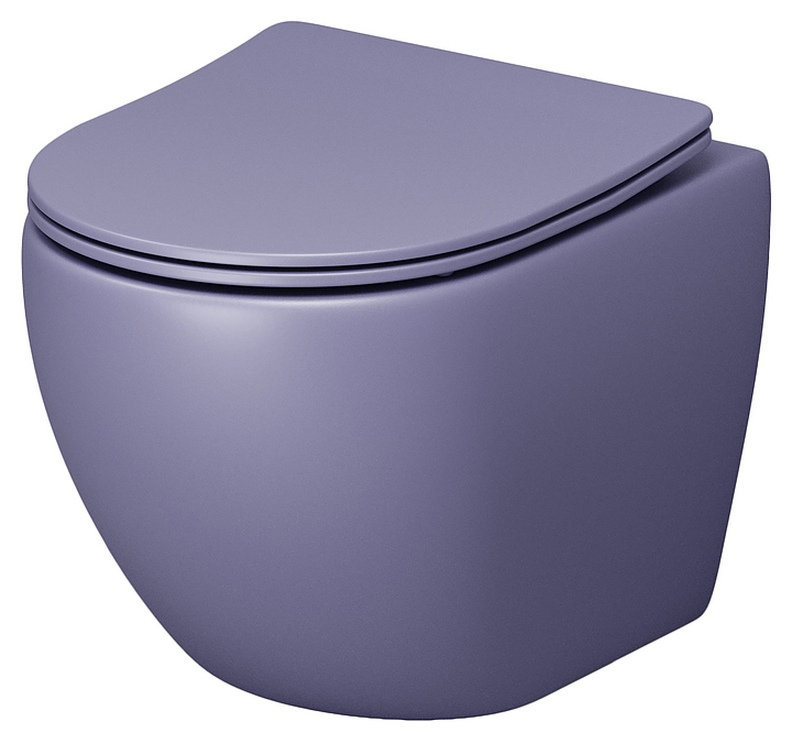 Унитаз подвесной с крышкой-сиденьем Grossman Color GR-4455LIMS фиолетовый матовый