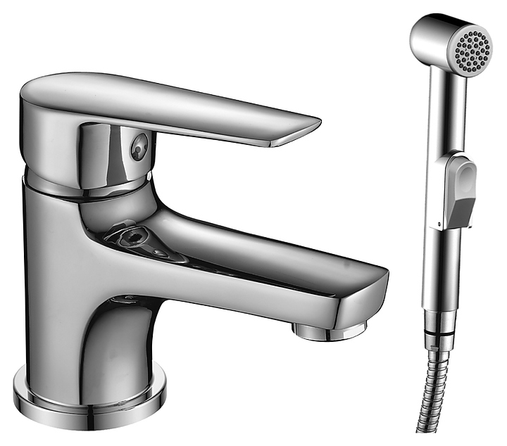 Смеситель для раковины и биде Rossinka S35-15 с гигиеническим душем