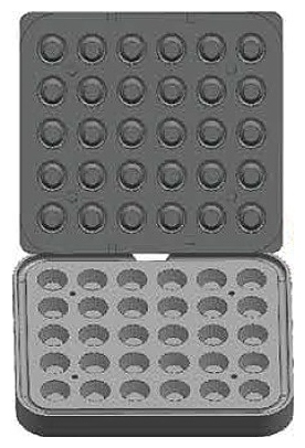 Форма для тарталетницы Kocateq DHTartmatic Plate 05 (круглые, верхний Ø 40,6 мм, нижний Ø 27 мм, 30 шт.)