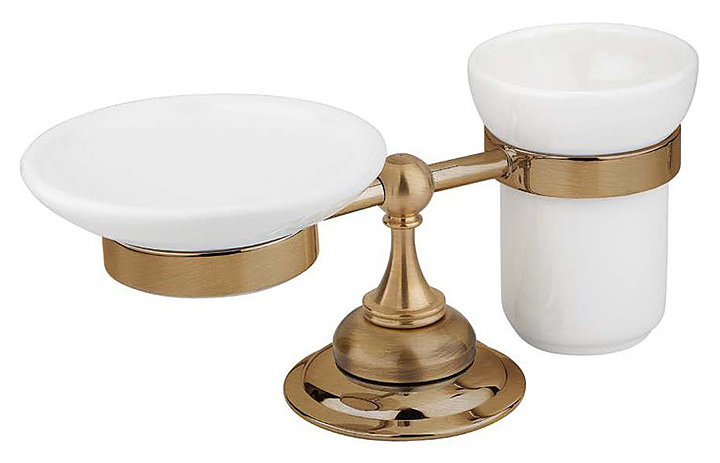 Стакан для зубных щеток и мыльница CEZARES APHRODITE-STTP-02, бронза