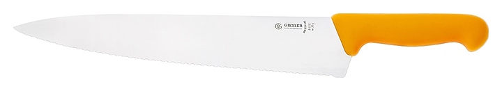 Нож поварской Giesser 8455 31 g L=31 см (нерж. сталь / пластик) с желтой рукояткой