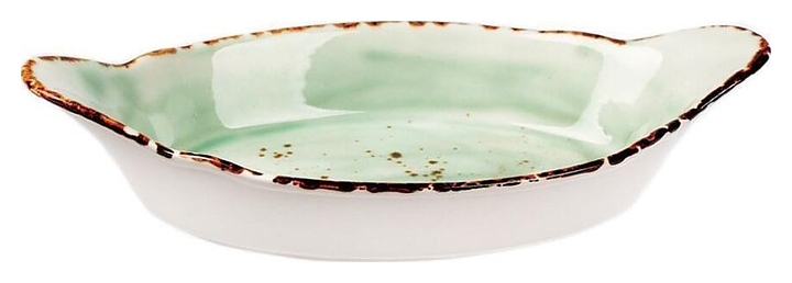 Блюдо сервировочное P.L. Proff Cuisine Organica Green TX0089-H275 150 мл 22х11,5 см h=3,2 см овальное с ручками (фарфор)