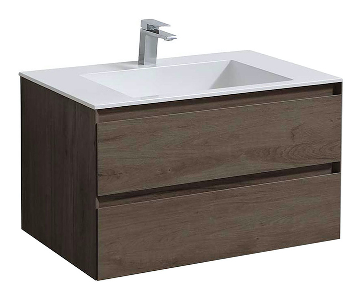 Тумба под раковину Vincea Luka 800 R.Oak 79,2х47,6 см, подвесная, темный дуб