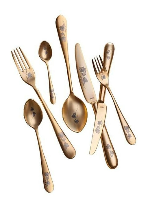 Набор столовых приборов Narin 203217 Epsilon matt gold 24k flower