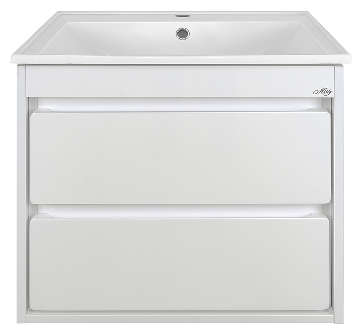Тумба под раковину Misty Барселона-60 57,5х50 см, подвесная, с 2 ящиками, белая эмаль