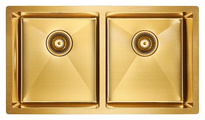 Мойка кухонная Paulmark Twin PM237844-BG брашированное золото
