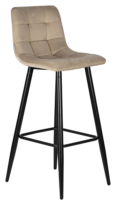 Стул барный DOBRIN 8078-LML NICOLE (мокко велюр, черные матовые ножки)