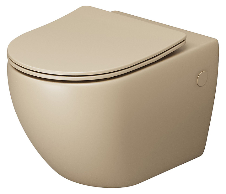 Унитаз подвесной с крышкой-сиденьем Grossman Color GR-4411BEMS бежевый матовый