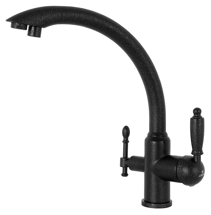 Смеситель для кухни Kaiser Vincent 31244-5 под фильтр для питьевой воды, черный металлик