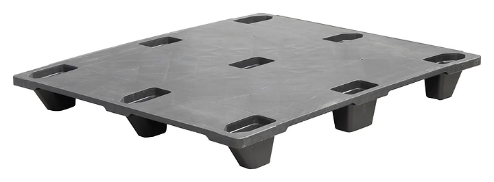 Паллет ТАРА.РУ DP 1210 S (Q4) 1200х1000х130 мм (сплошной на 9 ножках) черный