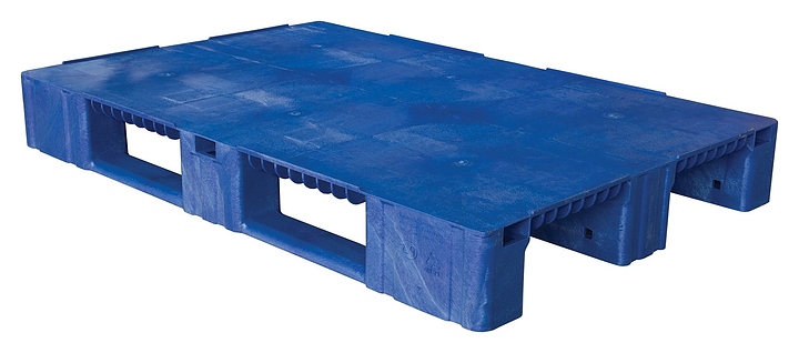 Паллет универсальный ТАРА.РУ TR 1208-1 (7) 1200х800х150 мм (сплошной на 3 полозьях) синий