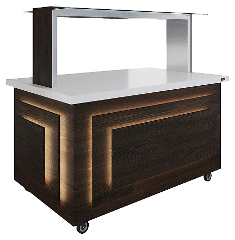 Салат-бар нейтральный Luxstahl СБН-1500 Premium Pafos (столешница из искусственного камня)