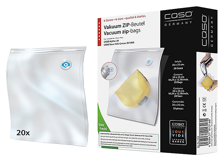 ZIP-Пакеты вакуумные CASO VC ZIP 26*35