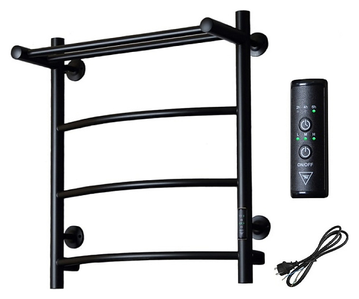 Полотенцесушитель электрический с полочкой Тругор Пэк сп 5 П 60х50 см, черный