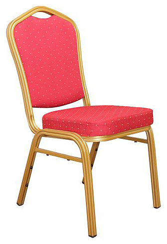 Стул банкетный IFDG D-020 золото / ткань красная