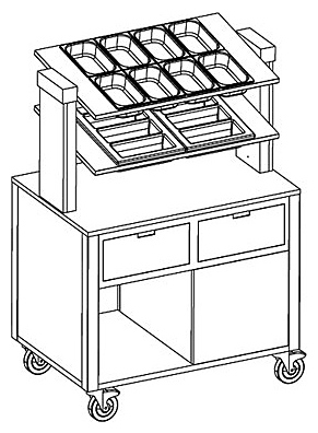 Прилавок для столовых приборов Metalcarrelli 6900.A20RAL