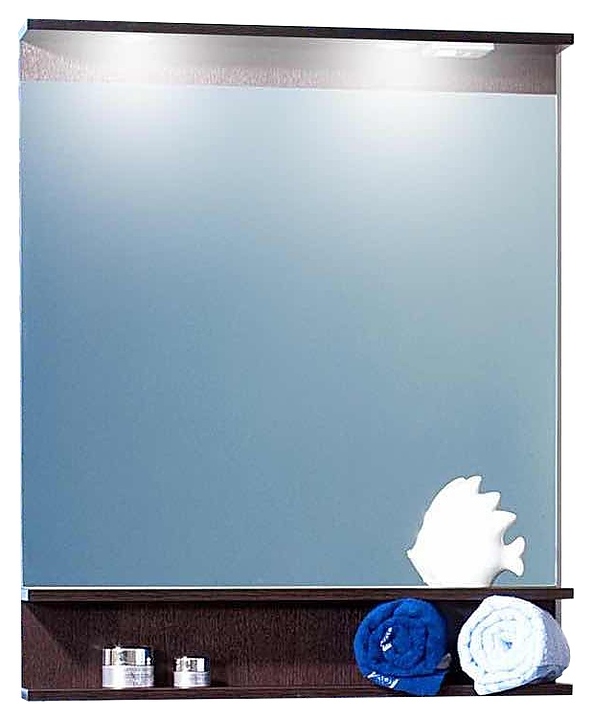 Зеркало БРИКЛАЕР Чили 70 70х90 см с подсветкой и полкой, венге