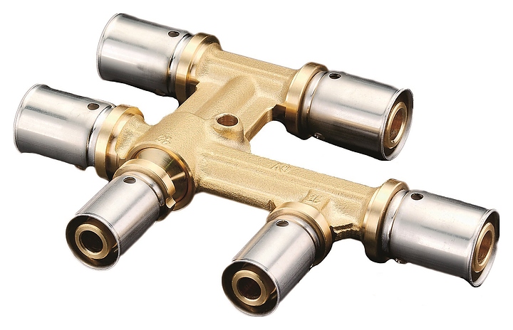 Пресс-крестовина Oventrop Cofit P 1514655, PN 10, 20 мм - 16 мм - 20 мм, латунь