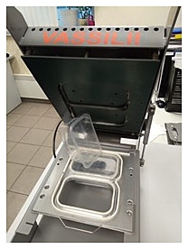 Запайщик лотков VASSILII Контур № 2134 c контурной обрезкой пленки для контейнера 147х109 мм*2