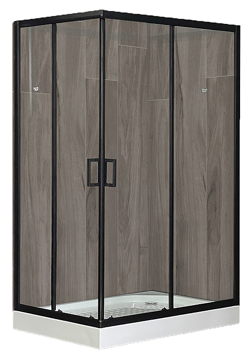 Уголок душевой Royal Bath RB 8120HP-T-BL-R 120х80х200 см, прозрачное, чёрный профиль, правый