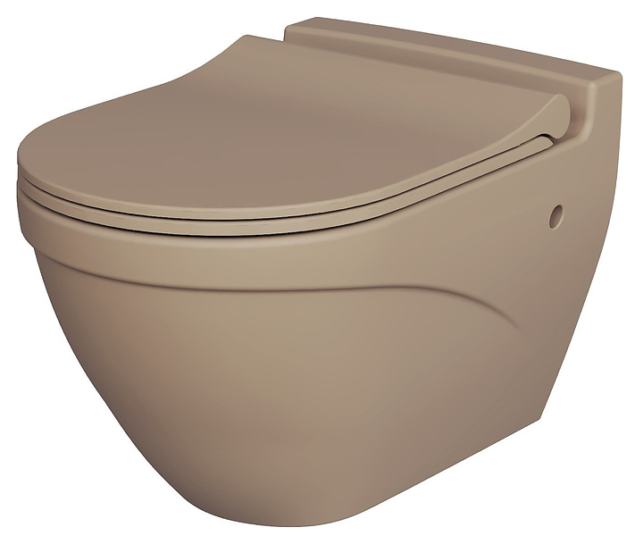 Унитаз подвесной с крышкой-сиденьем Ambassador Nord 133T20501-132T20501S темно-бежевый матовый