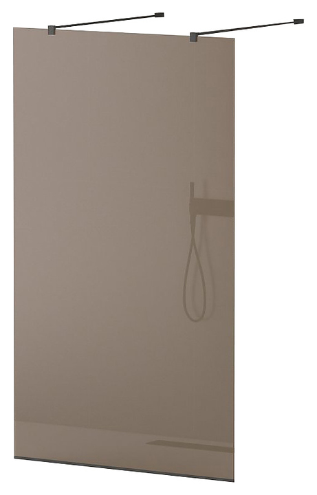 Перегородка душевая CEZARES LIBERTA-L-2-120-120-BR-NERO 120х195 см, стекло бронза, профиль черный, кронштейн 120 см