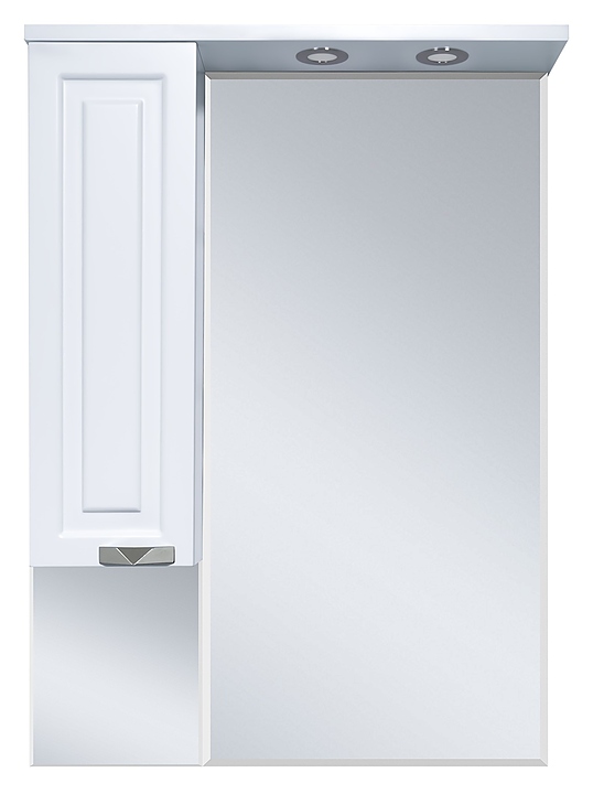 Шкаф зеркальный Misty Терра-70 70х100 см с подсветкой, левый, белый