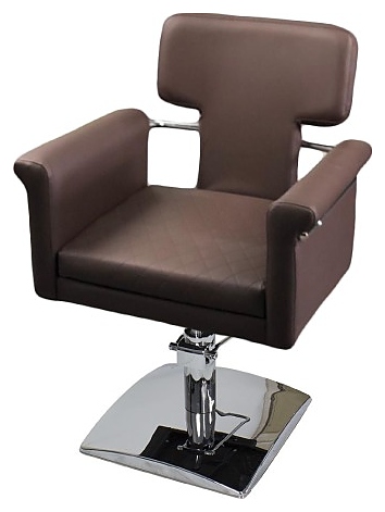 Кресло парикмахерское МЭДИСОН МД-77А гидравлика хром, квадрат хром, коричневое