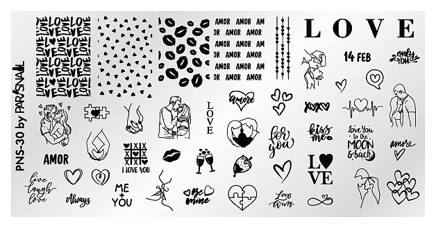 Пластина для стемпинга ParisNail PNS-30 (120х60 мм)