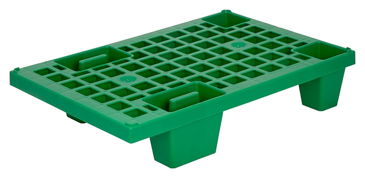 Паллет ТАРА.РУ TR 400 600х400х135 мм (перфорированный на 4 ножках) зеленый