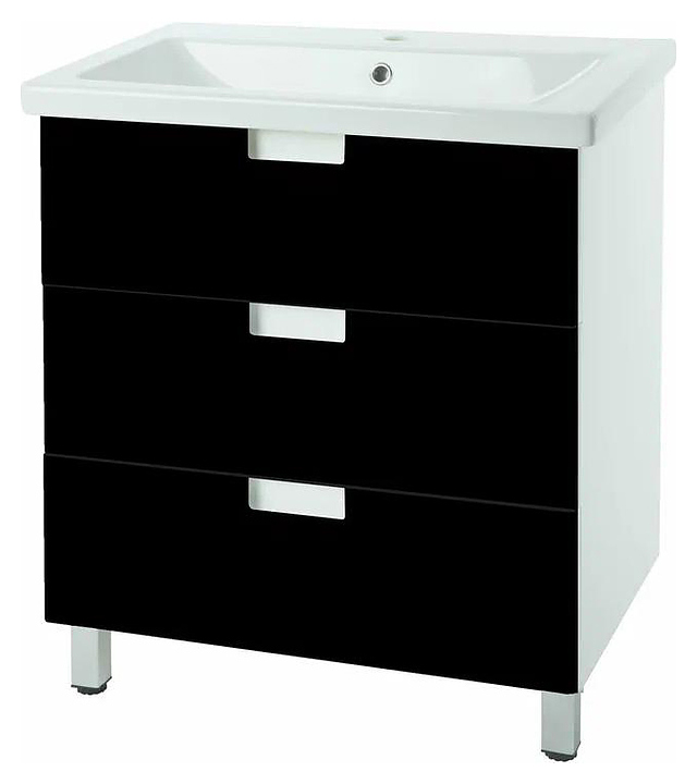 Тумба под раковину Bellezza Пегас 90 с 3 ящиками, черная