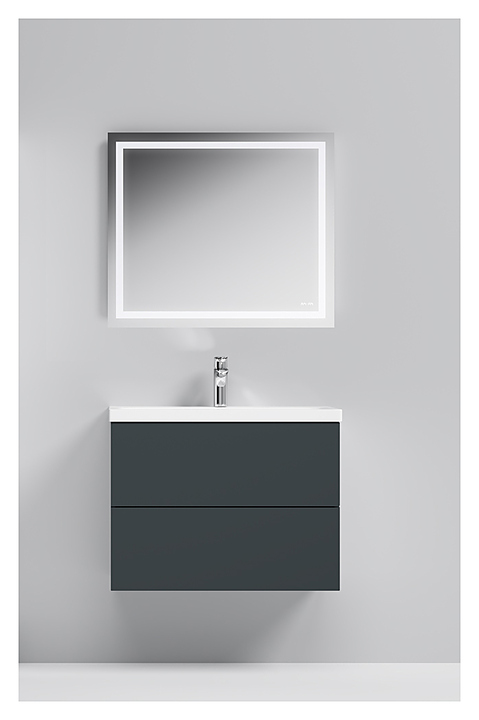 Гарнитур AM.PM Gem 20962 75 см, 3 предмета, графит матовый, подвесной