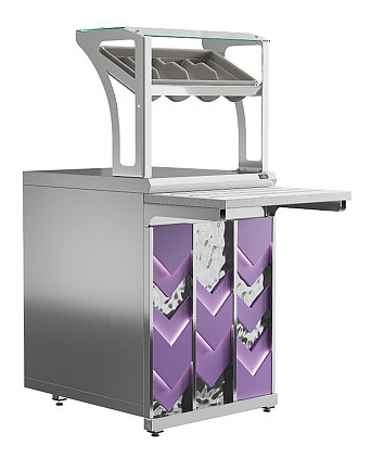 Прилавок для приборов и подносов Luxstahl ПП (С)-600 Premium Vector (Вектор)