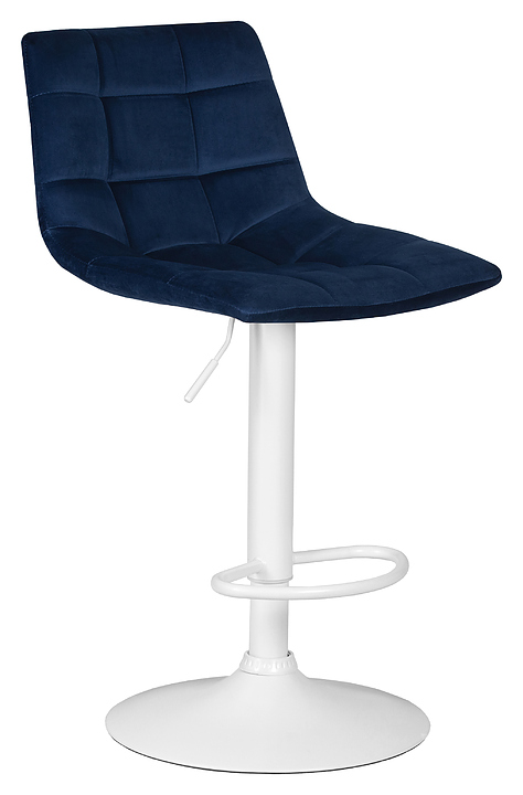 Стул барный DOBRIN 5017_WhiteBase-LM TAILOR WHITE (синий велюр, белый металл)