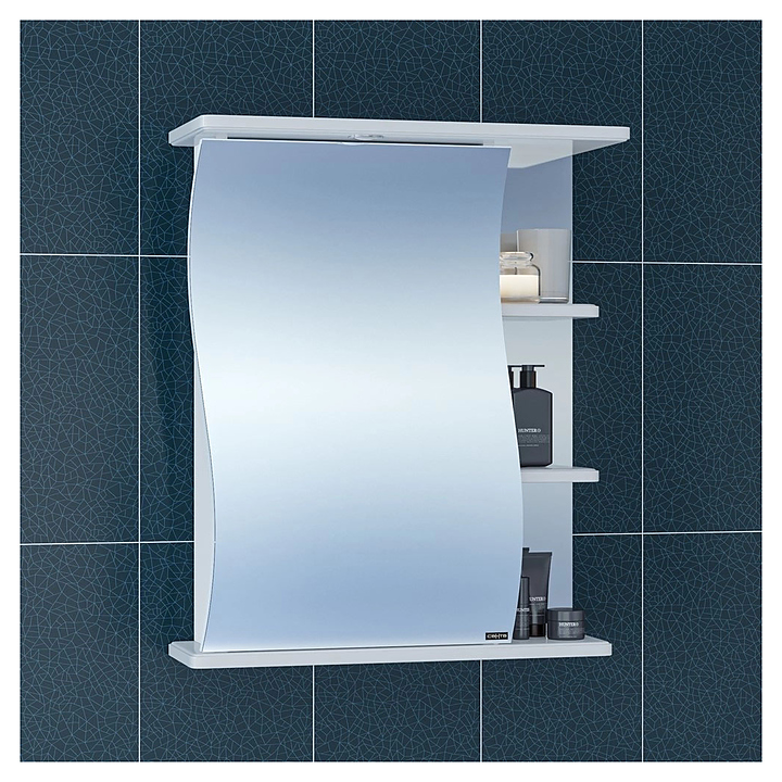 Шкаф зеркальный СаНта Волна 60 левый, со светильником