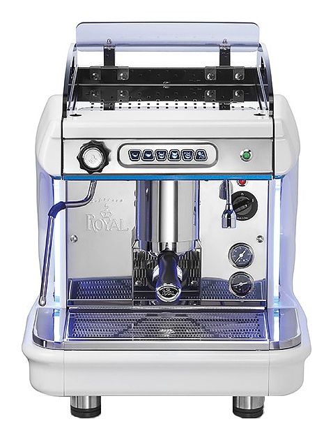 Кофемашина Royal Synchro T2 1GR Automatic Boiler 4LT Vibration pump бело-голубая