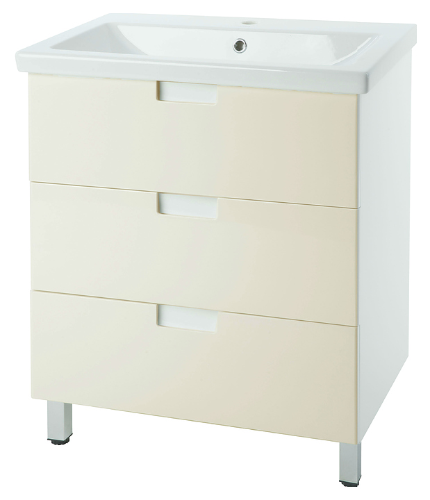 Тумба под раковину Bellezza Пегас 60 с 3 ящиками, бежевая