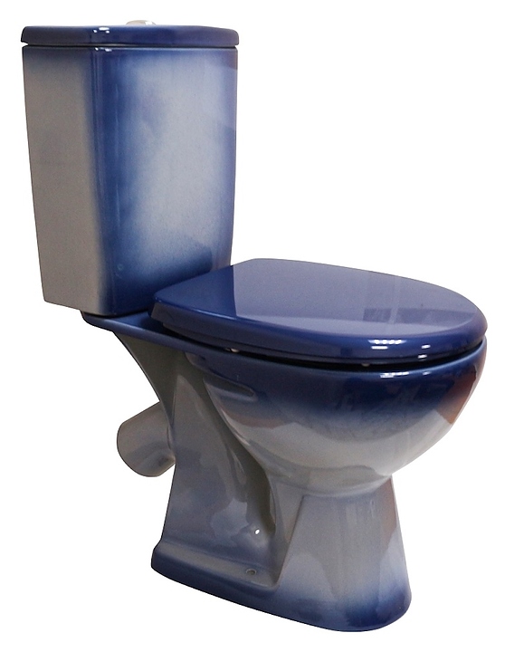 Унитаз-компакт ROSA Уют с сиденьем, синий декор