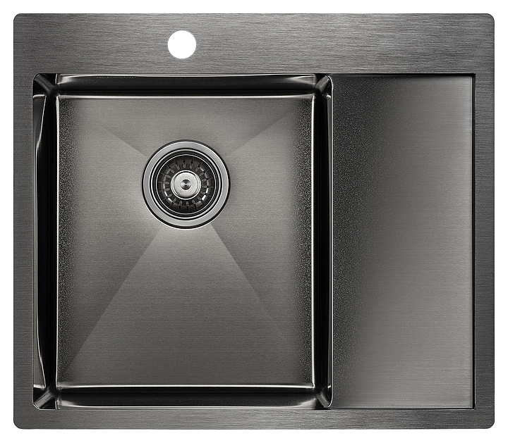 Мойка кухонная Paulmark Flank PM225951-GML вороненая сталь, левая