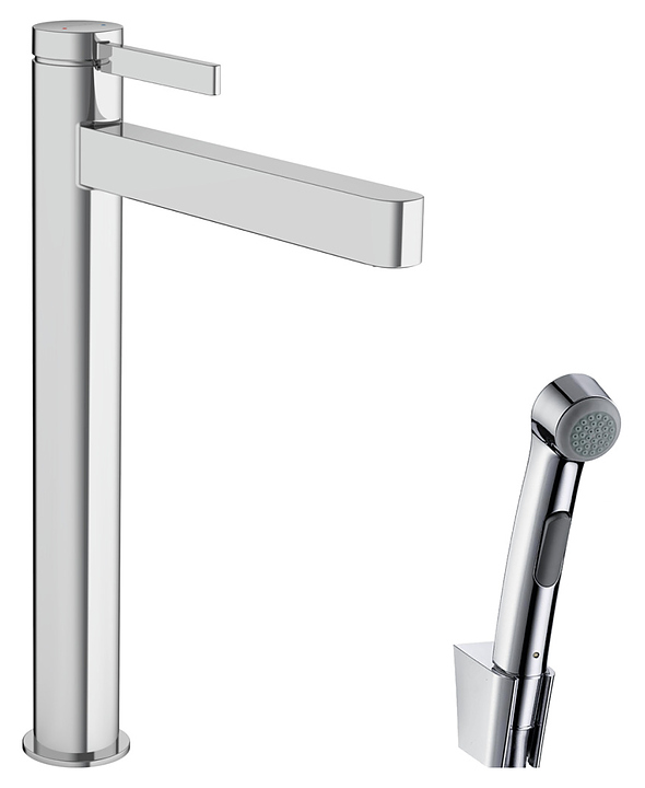 Смеситель для раковины с гигиеническим душем Hansgrohe HG Finoris 76220000 с донным клапаном, хром