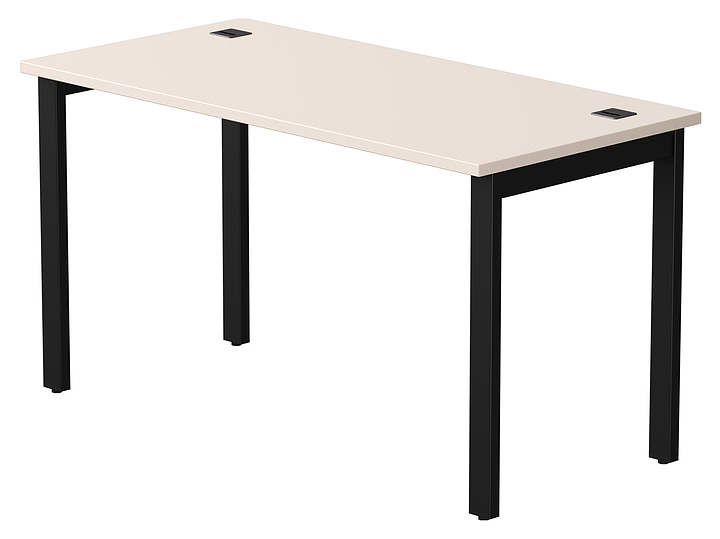 Стол офисный Everprof EVO 1380х670х755 мм (ЛДСП / металл) кашемир / черный