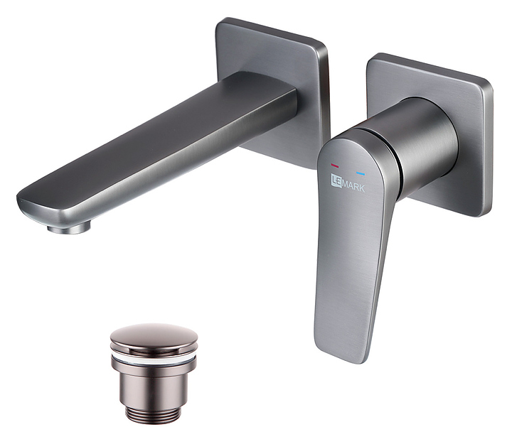 Смеситель для раковины встраиваемый LEMARK Bronx LM3736GM графит