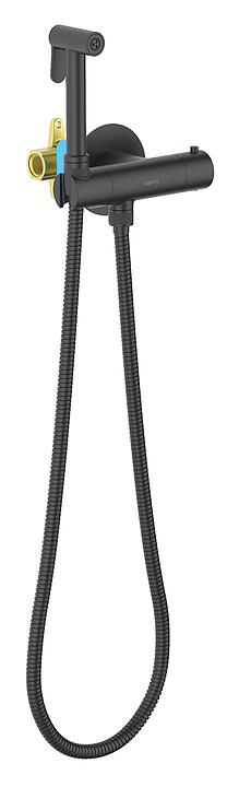 Душ гигиенический с термостатическим смесителем Aquatek Оберон AQ1027MB черный матовый