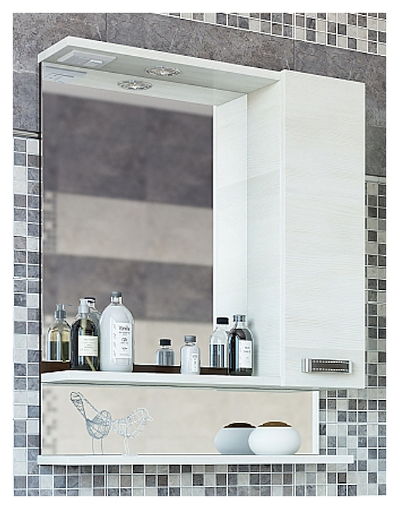 Зеркало Sanflor Техас 60 см левостороннее, венге, северное дерево светлое