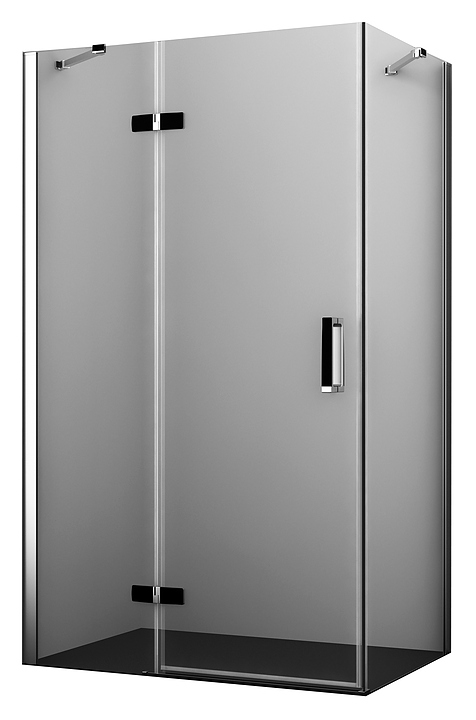 Уголок душевой Wasserkraft Aller 10H10LBLACK MATT 120х100 см, левый, серебристый профиль