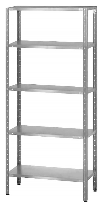 Стеллаж полочный комбинированный Mecon Norma СПЛ 1500х400х2000 мм, сплошные полки, 5 шт.