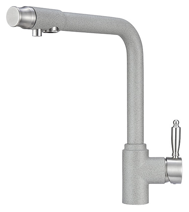 Смеситель для кухни Granula GR-2301 с краном для питьевой воды, базальт