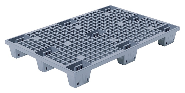 Паллет ТАРА.РУ TR 1208 LP 1200x800х160 мм (перфорированный на 9 ножках) серый