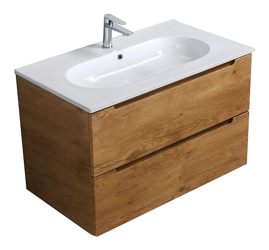 Тумба с раковиной BelBagno ETNA-800-2C-SO-RN-P + LOV-800-LVB дерево